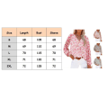 Miniatyrbillede 2 af 2: Kvindes Casual Boho Blomsterprint V-hals Langærmet T-shirt Bluser pink 2XL