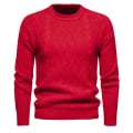 Miniatyrbilde 1 av 8: Hettegenser for menn i ensfarget rund hals, casual Red L
