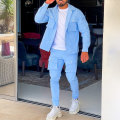 Miniatyrbild 5 av 7: Sweatsuits för män Långärmad Casual 2-delad Sky Blue M