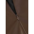 Miniatyrbild 6 av 8: Kvinnors Högmidjade Split Thigh Lång Pu Läder Bodycon Kjol Brown XL