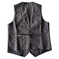 Miniatyrbild 8 av 10: Herrar Herringbone Tweed Ylle Väst Enknäppt Slim Fit Väst Light Grey M