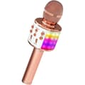 Trådlös Bluetooth karaokemikrofon med LED-lampor Rose Gold