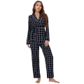 Pikkukuva 1 / 7: Naisten Ruudullinen Pitkähihainen Pyjama, Kaksi Osainen Asuste XL