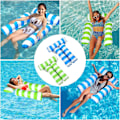 Miniatyrbild 4 av 7: Uppblåsbara Poolflottar 4-i-1 Poolhängmatta, Portabel Flytande Stol Säng deep blue