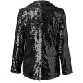 Miniatyrbilde 3 av 8: Lett Blazer for Kvinner med Lange Ermer, Enkelt Knapp og Smal Passform Black L