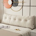 Miniatyrbilde 1 av 9: Kilepute Hodegavl Posisjonsstøtte Lang Pute for Seng White 100*40*12cm