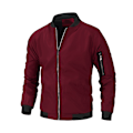 Miniatyrbillede 1 af 10: Mænds Bomberjakker Varsity Flight Jacket Dark Red XL