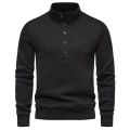 Miniatyrbilde 2 av 5: Hettegenser for menn, avslappet strikket genser Black 2XL