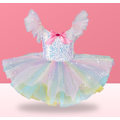Miniatyrbillede 4 af 6: Børne Ballroom Klæder Sequined Tutu Kjoler Blue 140