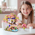 Miniatyrbillede 5 af 5: Kirsebærblomst Træ Blomsterhus Mikro Byggeklodser Sæt Style 3