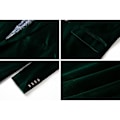 Miniatyrbilde 5 av 6: Herre Velvet Blazer Slim Fit Mote Solid Dressjakke Green 3XL