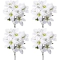 Miniatyrbillede 1 af 5: 4 stk. Kunstige Juleblomstbuketter - Falske Juleblomster til Julepynt White