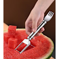 Miniatyrbild 2 av 9: 2-i-1 Vattenmelon Gaffel Slicer Cutter, Rostfritt Stål 2-i-1 Vattenmelon Gaffel Slicer