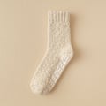 Miniatyrbillede 1 af 9: Vinter Fluffy Slippersokker, Bløde Sovesokker 1 Par Beige