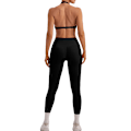 Miniatyrbilde 2 av 5: Trenings-BH for kvinner, ryggløs halter-BH Black S