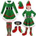 Miniatyrbild 1 av 5: Juldräkter för flickor, Elf-set för barn Nyår Juldräkt 130