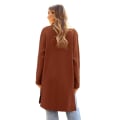 Miniatyrbillede 4 af 5: Dame Lang Uldbluser Cardigan Let Casual Frakke Brown S