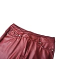 Miniatyrbild 7 av 11: Leggingsbyxor i konstläder för kvinnor wine red M