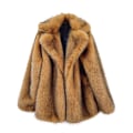 Miniatyrbillede 3 af 8: Dame Fluffy Faux Fur Leopard Åben Front Cardigan Lang Frakke Yderbeklædning Brown S