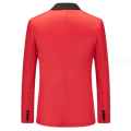 Miniatyrbillede 2 af 3: Herre Enkeltknappet Casual Suitjakke Red XL