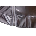 Miniatyrbillede 6 af 8: Mænds Stående Krage Zip Langærmet Sequin Jakke Silver XL