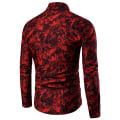 Miniatyrbild 2 av 3: Herrar Långärmad Cardigan Knapp Tryckt Krage Skjorta Red XXXL