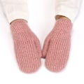 Miniatyrbilde 1 av 4: Vinterhansker for kvinner, strikkede tykke hansker Pink