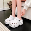 Miniatyrbillede 3 af 6: Mænds og Kvinders Åndbare Have-Klodser Komfortable Slip-On Strand-Sandaler Tøfler White 42-43