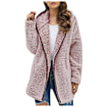 Miniatyrbild 2 av 5: Damjackor i fuzzy fleece med huva i öppen front color2 M