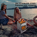 Miniatyrbilde 2 av 5: Brennvedkomfyr for camping, sammenleggbar, rustfritt stål grill