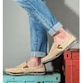 Miniatyrbillede 2 af 7: Mænds Casual Klud Sko Canvas Slip On Loafers Fritid Vintage Flat Båd Sko KHAKI 41