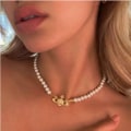 Miniatyrbild 2 av 3: Guldsilver Saturn Pearl Halsband silver