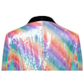 Miniatyrbillede 8 af 10: Herre Mode Shawl Revers Pailletter Blazer L