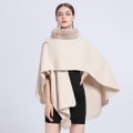 Pikkukuva 3 / 6: Tekokarvainen Trikoohuivi Kaapui Takki Syksyyn Talveen Beige