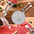 Miniatyrbild 5 av 9: 2-i-1 Vattenmelon Gaffel Slicer Cutter, Rostfritt Stål 2-i-1 Vattenmelon Gaffel Slicer