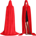 Pikkukuva 1 / 2: Halloween-huppu pitkä samettikapea aikuisille vampyyrikapea Red XL
