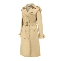Miniatyrbild 1 av 11: Kvinnors Trenchcoat Lång Dubbelknäppt Höstmode Klassisk Krage Slank Överrock khaki 3XL