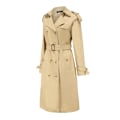 Miniatyrbillede 1 af 11: Dame Trenchcoat Lang Dobbeltbrystet Efterårsmode Klassisk Lapel Slank Overfrakke khaki M