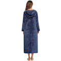 Miniatyrbilde 4 av 5: Kvinners Zip Up Robe Sweatshirt Robe Lang Hetterobe Blue M