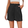 Miniatyrbillede 1 af 6: Sommerlige Kvinders Søde Shorts Casual Sidelommer Højtaljede Shorts black XS