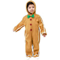 Miniatyrbilde 4 av 9: Julekake-mann Kostyme for Barn, Gingerbread Onesie Juleantrekk M