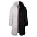 Miniatyrbillede 1 af 5: Mænds Luksuriøs Lang Kunstig Pels Frakke Vinter Fuzzy Fluffy Parka Overfrakke Black white XL