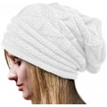 Miniatyrbillede 1 af 4: Varme, tykke, bløde kabelstrikkede damer beanies White
