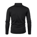 Miniatyrbild 3 av 4: Herrar Tröja Placket Zip Solid Färg Mocka Halsjacka Black L