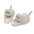 Miniatyrbild 1 av 7: Plush Katttofflor för Kvinnor, Halksäkra Söta Vintervarma Golvskotofflor Beige
