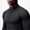 Miniatyrbillede 2 af 8: Mænds Langærmet Trøje med Lynlås - Hurtigtørrende Sweatshirt Black 4XL