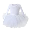 Miniatyrbild 1 av 3: Flickande Ballet Tutu-klänning med Långärmad för Flickor White XS