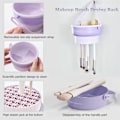 Pikkukuva 4 / 5: Meikkisiveltimen puhdistuskuppi, 3-in-1 meikkisiveltimen puhdistusmatto ja kuivausteline Drying rack purple