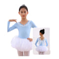 Miniatyrbillede 1 af 5: Pige Ballet Leotards Langærmet Danse Tutu Kjole Blue 130