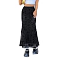 Miniatyrbilde 1 av 10: Lettuce Trim Høy Midje Mesh Fishtail Bodycon Langt Skjørt for Kvinner black M